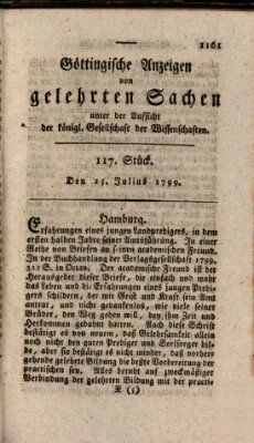 Göttingische Anzeigen von gelehrten Sachen (Göttingische Zeitungen von gelehrten Sachen) Donnerstag 25. Juli 1799