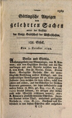 Göttingische Anzeigen von gelehrten Sachen (Göttingische Zeitungen von gelehrten Sachen) Samstag 5. Oktober 1799