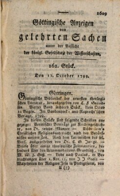 Göttingische Anzeigen von gelehrten Sachen (Göttingische Zeitungen von gelehrten Sachen) Samstag 12. Oktober 1799