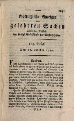 Göttingische Anzeigen von gelehrten Sachen (Göttingische Zeitungen von gelehrten Sachen) Donnerstag 17. Oktober 1799