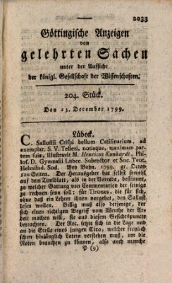 Göttingische Anzeigen von gelehrten Sachen (Göttingische Zeitungen von gelehrten Sachen) Montag 23. Dezember 1799