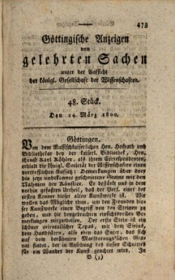 Göttingische Anzeigen von gelehrten Sachen (Göttingische Zeitungen von gelehrten Sachen) Montag 24. März 1800