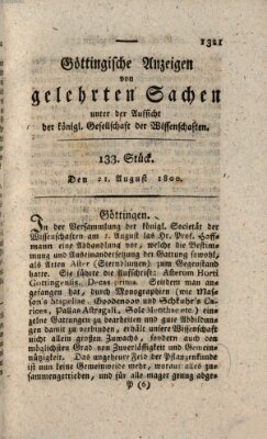 Göttingische Anzeigen von gelehrten Sachen (Göttingische Zeitungen von gelehrten Sachen) Donnerstag 21. August 1800