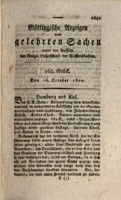 Göttingische Anzeigen von gelehrten Sachen (Göttingische Zeitungen von gelehrten Sachen) Donnerstag 16. Oktober 1800