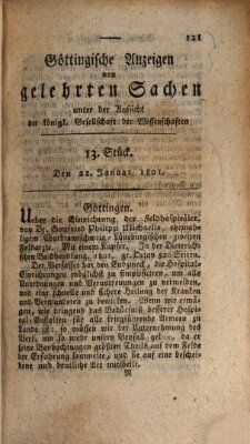 Göttingische Anzeigen von gelehrten Sachen (Göttingische Zeitungen von gelehrten Sachen) Donnerstag 22. Januar 1801