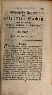 Göttingische Anzeigen von gelehrten Sachen (Göttingische Zeitungen von gelehrten Sachen) Samstag 31. Januar 1801