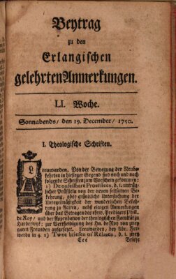 Erlangische gelehrte Anmerkungen und Nachrichten Samstag 19. Dezember 1750