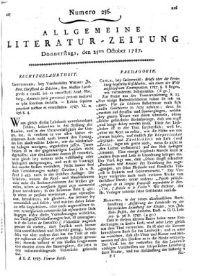 Allgemeine Literatur-Zeitung (Literarisches Zentralblatt für Deutschland) Donnerstag 25. Oktober 1787