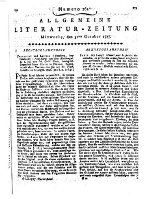 Allgemeine Literatur-Zeitung (Literarisches Zentralblatt für Deutschland) Mittwoch 31. Oktober 1787