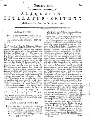 Allgemeine Literatur-Zeitung (Literarisches Zentralblatt für Deutschland) Mittwoch 5. Dezember 1787