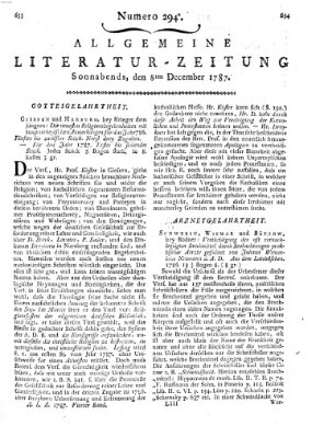 Allgemeine Literatur-Zeitung (Literarisches Zentralblatt für Deutschland) Samstag 8. Dezember 1787