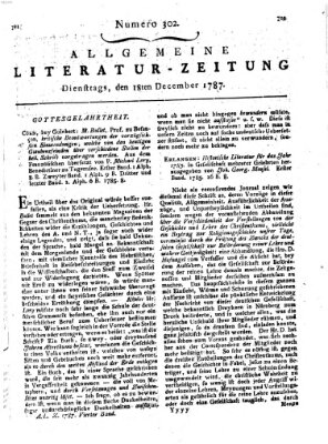 Allgemeine Literatur-Zeitung (Literarisches Zentralblatt für Deutschland) Dienstag 18. Dezember 1787