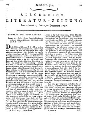 Allgemeine Literatur-Zeitung (Literarisches Zentralblatt für Deutschland) Samstag 29. Dezember 1787