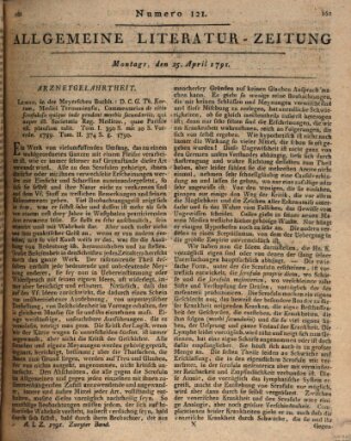 Allgemeine Literatur-Zeitung (Literarisches Zentralblatt für Deutschland) Montag 25. April 1791