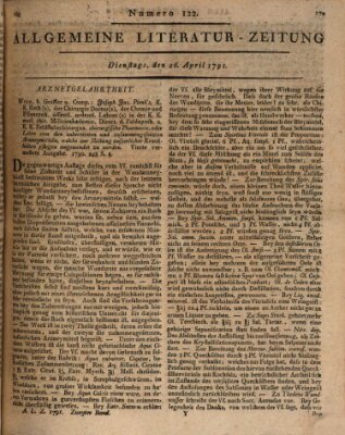 Allgemeine Literatur-Zeitung (Literarisches Zentralblatt für Deutschland) Dienstag 26. April 1791