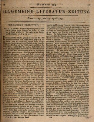 Allgemeine Literatur-Zeitung (Literarisches Zentralblatt für Deutschland) Donnerstag 28. April 1791