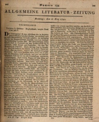 Allgemeine Literatur-Zeitung (Literarisches Zentralblatt für Deutschland) Montag 16. Mai 1791