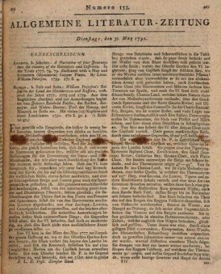 Allgemeine Literatur-Zeitung (Literarisches Zentralblatt für Deutschland) Dienstag 31. Mai 1791