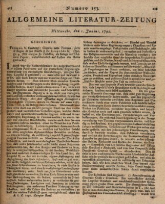 Allgemeine Literatur-Zeitung (Literarisches Zentralblatt für Deutschland) Mittwoch 1. Juni 1791