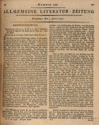 Allgemeine Literatur-Zeitung (Literarisches Zentralblatt für Deutschland) Freitag 3. Juni 1791