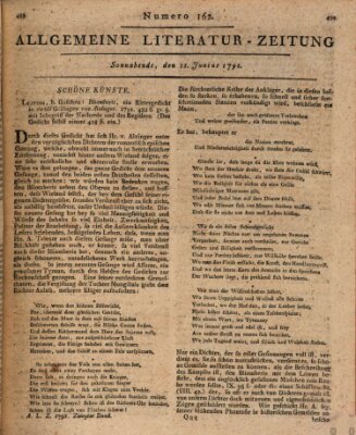 Allgemeine Literatur-Zeitung (Literarisches Zentralblatt für Deutschland) Samstag 11. Juni 1791