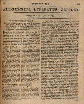 Allgemeine Literatur-Zeitung (Literarisches Zentralblatt für Deutschland) Dienstag 14. Juni 1791