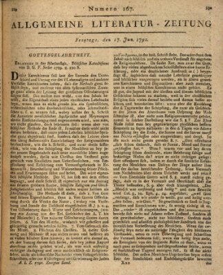 Allgemeine Literatur-Zeitung (Literarisches Zentralblatt für Deutschland) Freitag 17. Juni 1791