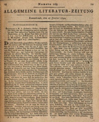 Allgemeine Literatur-Zeitung (Literarisches Zentralblatt für Deutschland) Samstag 18. Juni 1791