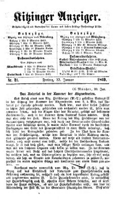 Kitzinger Anzeiger Freitag 22. Januar 1869