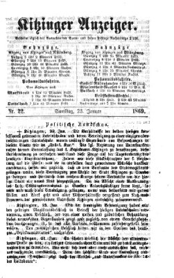 Kitzinger Anzeiger Samstag 23. Januar 1869