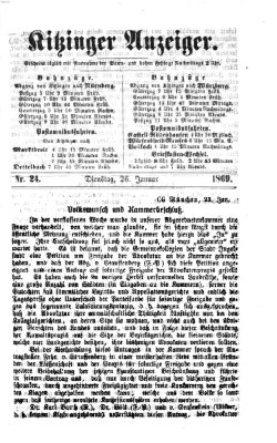 Kitzinger Anzeiger Dienstag 26. Januar 1869