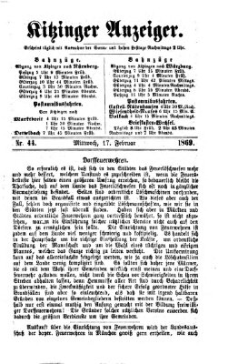 Kitzinger Anzeiger Mittwoch 17. Februar 1869