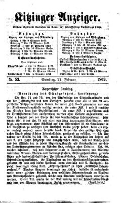 Kitzinger Anzeiger Samstag 27. Februar 1869