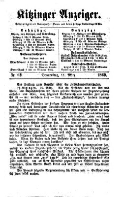 Kitzinger Anzeiger Donnerstag 11. März 1869