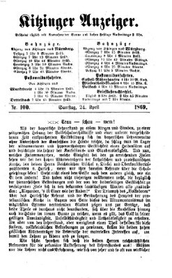 Kitzinger Anzeiger Samstag 24. April 1869