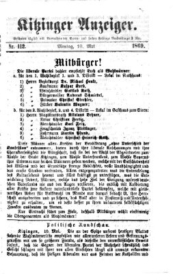 Kitzinger Anzeiger Montag 10. Mai 1869