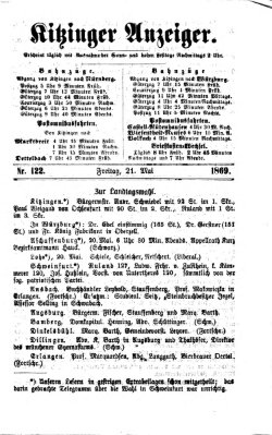 Kitzinger Anzeiger Freitag 21. Mai 1869