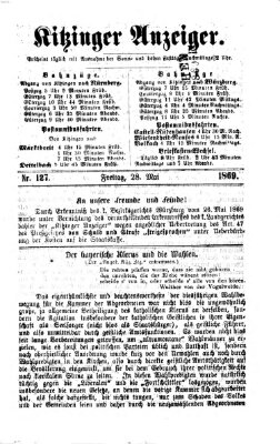 Kitzinger Anzeiger Freitag 28. Mai 1869