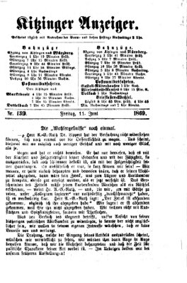 Kitzinger Anzeiger Freitag 11. Juni 1869