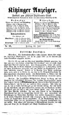 Kitzinger Anzeiger Freitag 10. Juli 1868