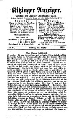 Kitzinger Anzeiger Montag 10. August 1868