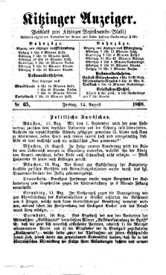 Kitzinger Anzeiger Freitag 14. August 1868