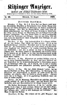 Kitzinger Anzeiger Mittwoch 19. August 1868