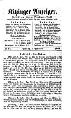 Kitzinger Anzeiger Samstag 5. September 1868