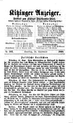 Kitzinger Anzeiger Samstag 26. September 1868