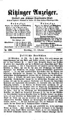 Kitzinger Anzeiger Samstag 17. Oktober 1868