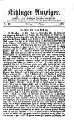 Kitzinger Anzeiger Sonntag 18. Oktober 1868