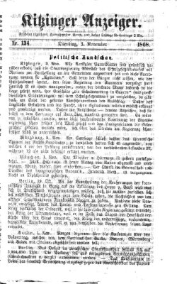 Kitzinger Anzeiger Dienstag 3. November 1868