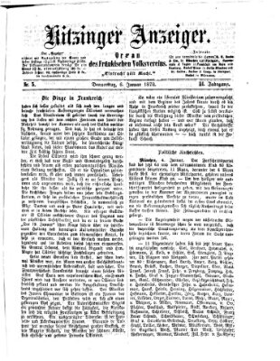 Kitzinger Anzeiger Donnerstag 6. Januar 1870