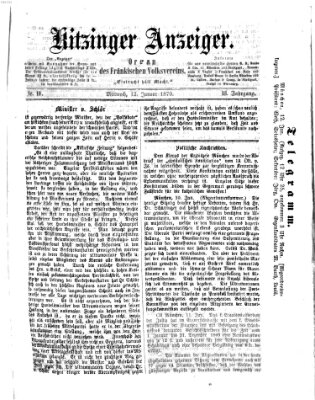 Kitzinger Anzeiger Mittwoch 12. Januar 1870